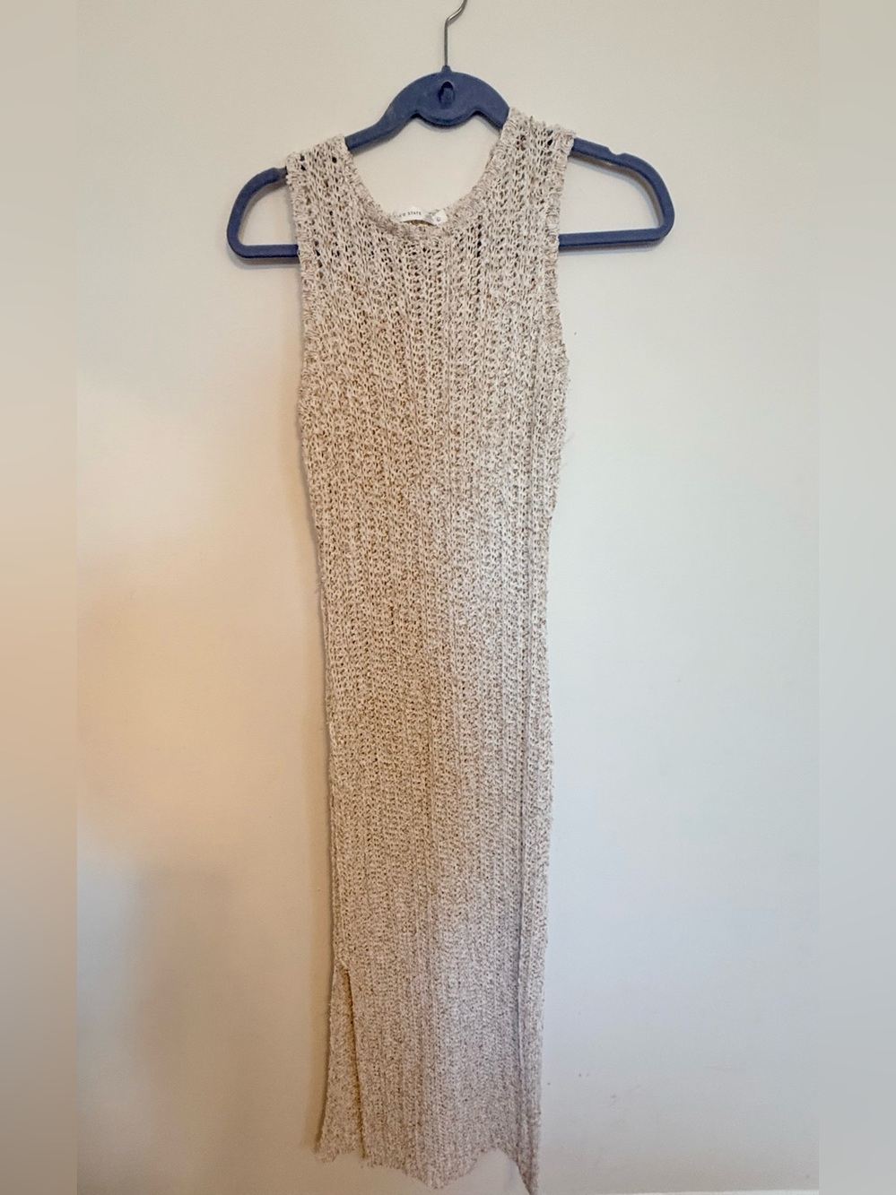 Sleeveless Knit Maxi Dress in Beige